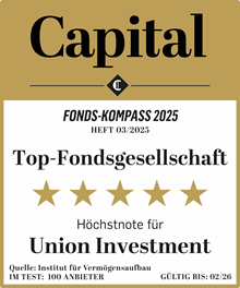 Union Investment Fondssparplan Auszeichnung Capital Höchstnote als Top-Fondsgesellschaft
